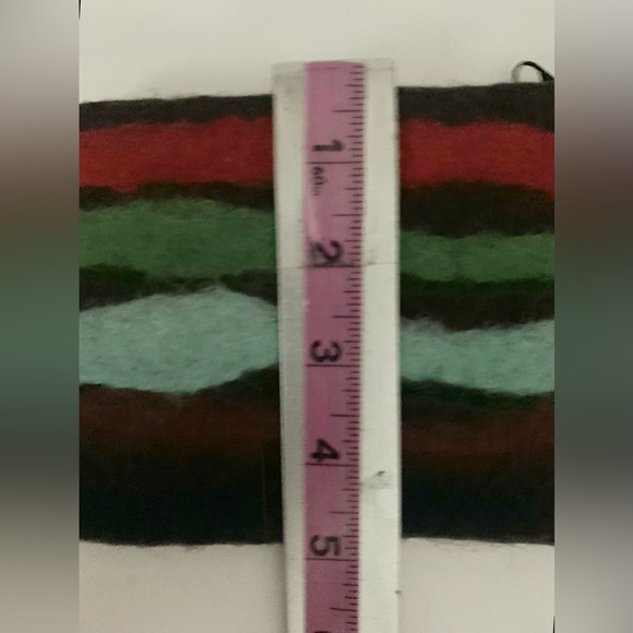 Rising Tide Colorful Striped Felt Wool Hippie Boho Zip Pouch Clutch Wallet ~ - Picture 4 of 5